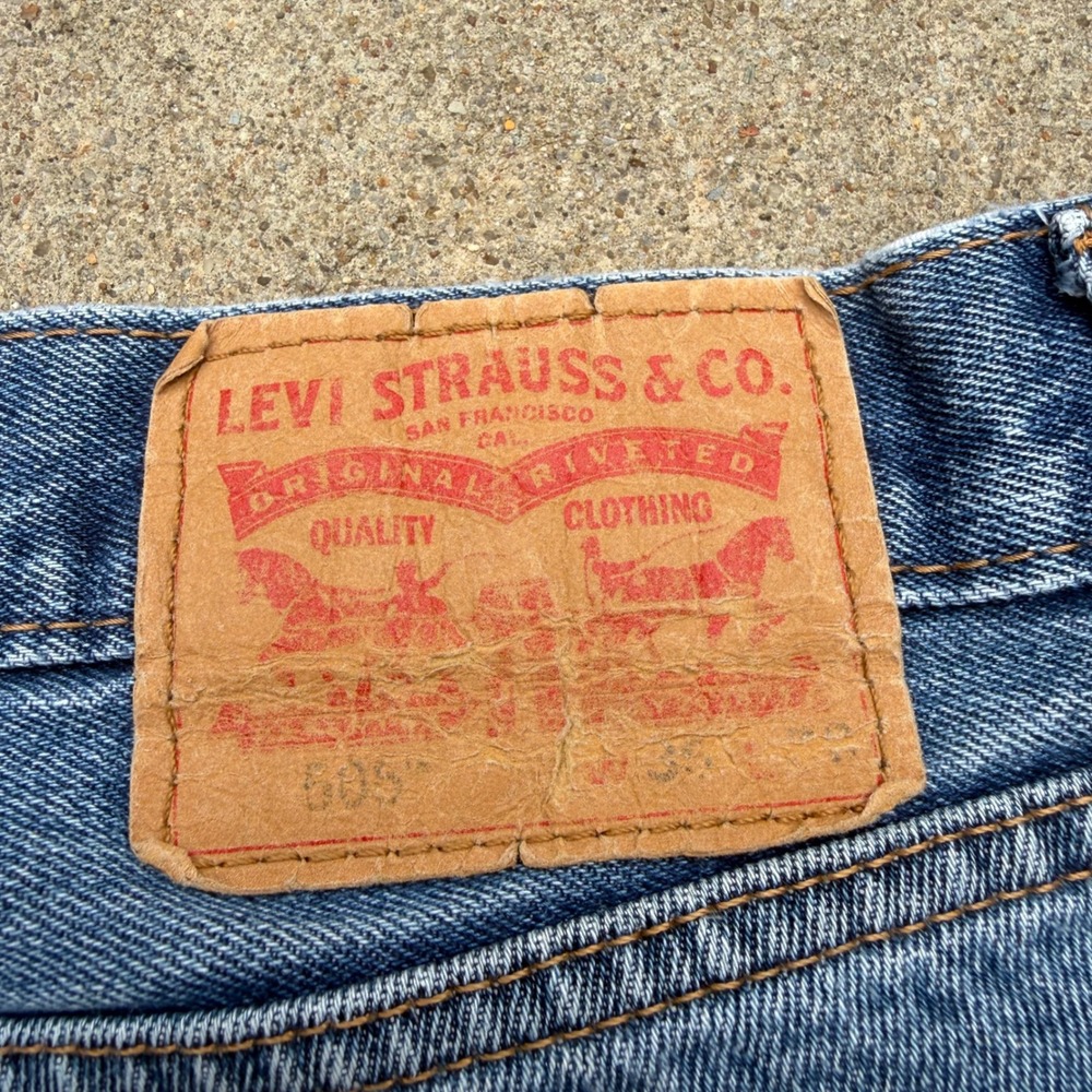 LEVI'S | Mens 505 Jeans 36W x 30L Blue Streetwear Y2K Distressed Denim - Picture 7 of 10